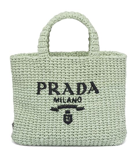 small crochet tote bag prada|Prada foldable shopping tote.